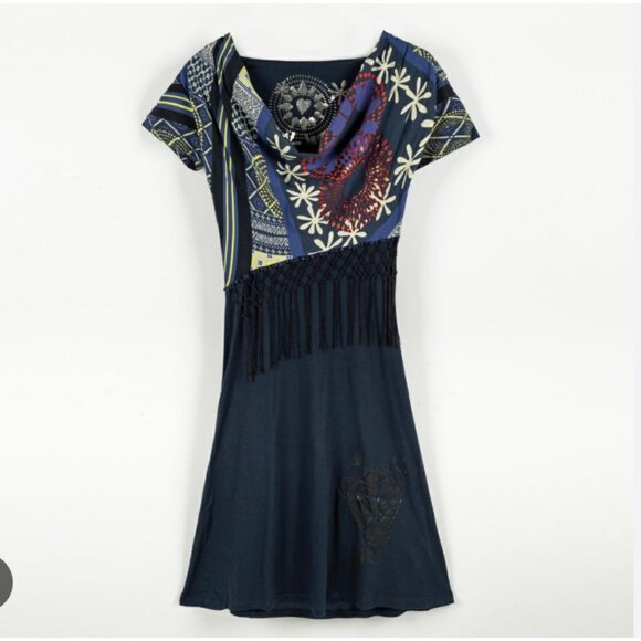 NWT Desigual Fringe Dress Size Small - Picture 1 of 6